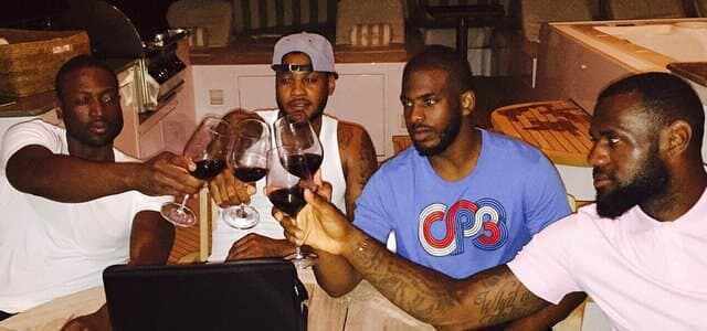 Dwyane Wade, Carmelo Anthony, Chris Paul et LeBron James
