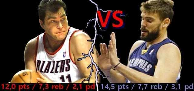 Arvydas Sabonis - Marc Gasol - Portland Trailblazers - Memphis Grizzlies