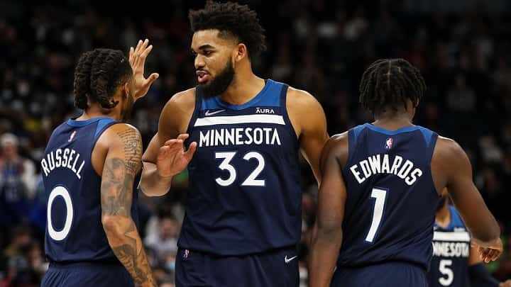 Minnesota Timberwolves - Karl-Anthony Towns - D'Angelo Russell - Anthony Edwards - Jarred Vanderbilt