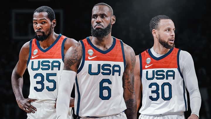 Team USA - Jeux Olympiques 2024 - LeBron James - Kevin Durant - Stephen Curry