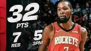 Kevin Durant - Houston Rockets - Detroit Pistons
