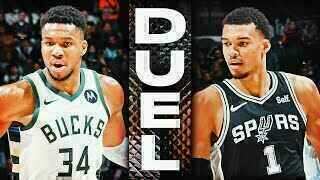 Giannis Antetokounmpo - Milwaukee Bucks - Victor Wembanyama - San Antonio Spurs