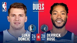 Luka Doncic - Dallas Mavericks - Derrick Rose - Minnesota Timberwolves