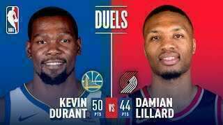 Kevin Durant - Golden State Warriors - Damian Lillard - Portland Trail Blazers