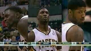 Roy Hibbert - Paul George - Lance Stephenson - Pacers - Bucks