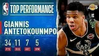 Giannis Antetokounmpo - Milwaukee Bucks - LeBron James - Anthony Davis - Los Angeles Lakers